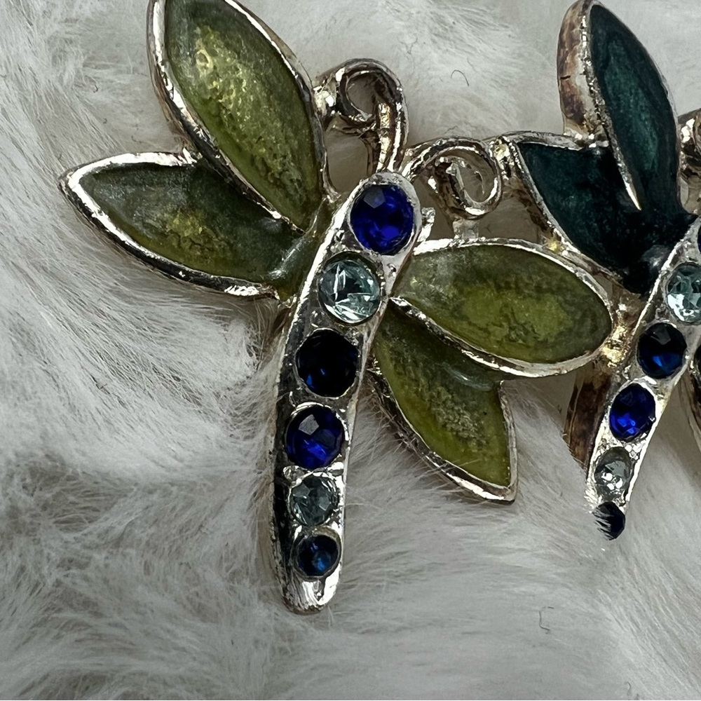 Dragonfly Crystal & Enamel Brooch - Picture 2 of 9